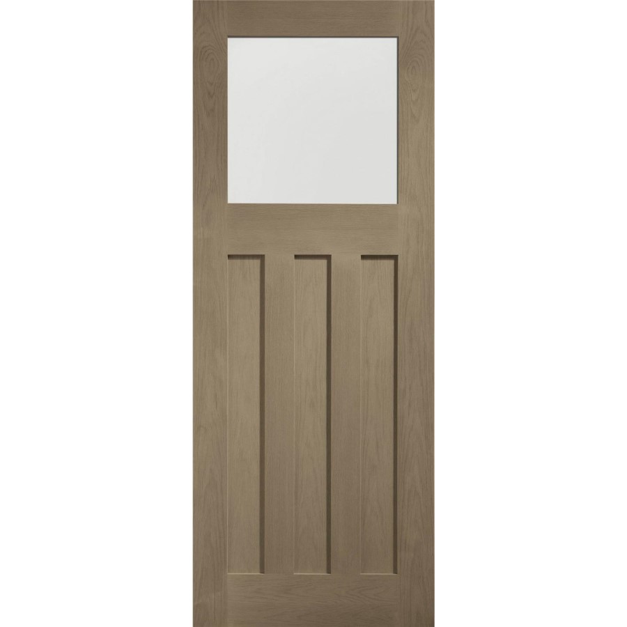 Internal Oak DX Door with Obscure Glass - Unfinished, 1981 x 762 x 35 mm