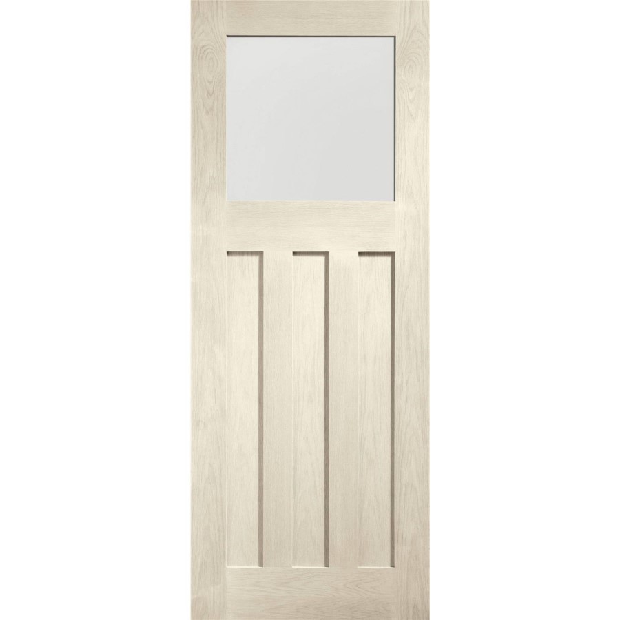 Internal Oak DX Door with Obscure Glass - Unfinished, 1981 x 762 x 35 mm