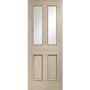 Malton With Raised Mouldings Internal Oak Door with Clear Bevelled Glass - Unfinished, 1981 x 762 x 35 mm