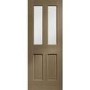 Internal Oak Malton Door with Clear Bevelled Glass - Unfinished, 1981 x 762 x 35 mm