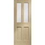 Internal Oak Malton Door with Clear Bevelled Glass - Unfinished, 1981 x 762 x 35 mm