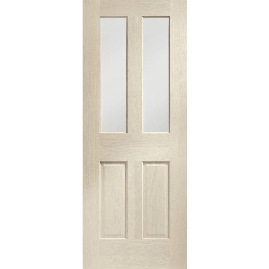 Internal Oak Malton Door with Clear Bevelled Glass - Unfinished, 1981 x 762 x 35 mm