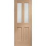 Internal Oak Malton Door with Clear Bevelled Glass - Unfinished, 1981 x 762 x 35 mm