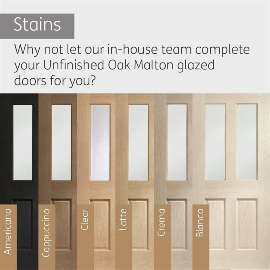 Internal Oak Glazed Victorian 4-Panel Door with Clear Bevelled Glass - Unfinished - 2040 x 726 x 40mm - Victoria - XL Joinery