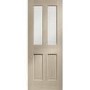 Internal Oak Malton Door with Clear Bevelled Glass - Unfinished, 2040 x 826 x 40 mm