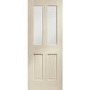 Internal Oak Malton Door with Clear Bevelled Glass - Unfinished, 2040 x 826 x 40 mm