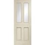 Malton With Raised Mouldings Internal Oak Door with Clear Bevelled Glass - Unfinished, 2040 x 926 x 40 mm