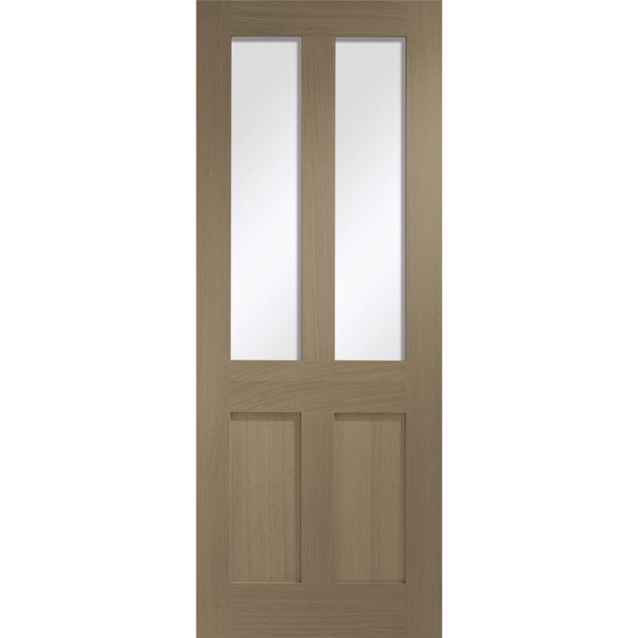 Malton Shaker Internal Oak Door with Clear Glass - Unfinished, 1981 x 838 x 35 mm