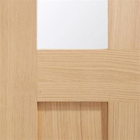 Malton Shaker Internal Oak Door with Clear Glass - Unfinished, 1981 x 838 x 35 mm