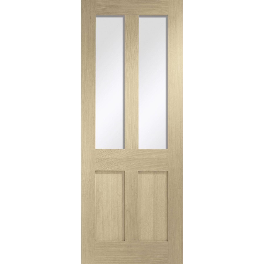 Malton Shaker Internal Oak Door with Clear Glass - Unfinished, 1981 x 838 x 35 mm