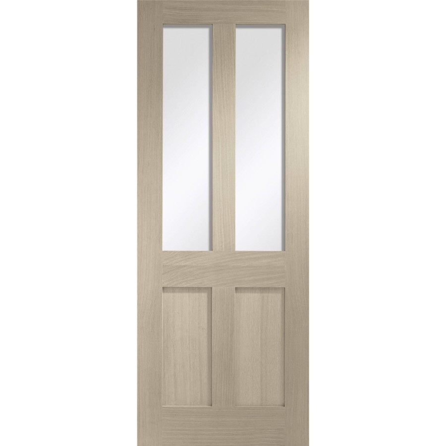 Malton Shaker Internal Oak Door with Clear Glass - Unfinished, 1981 x 838 x 35 mm