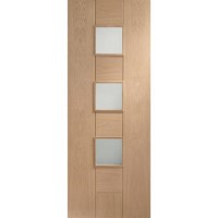 Internal Oak Messina with Obscure Glass - Unfinished, 1981 x 838 x 35 mm