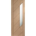 GOMON33 Internal Oak Glazed 1-Light Door with Opaque Glass - Unfinished - 1981 x 838 x 35mm - Monza - XL Joinery