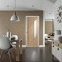 Internal Oak Monza with Obscure Glass - Unfinished, 2040 x 726 x 40 mm