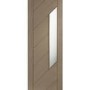 Internal Oak Monza with Obscure Glass - Unfinished, 2040 x 726 x 40 mm