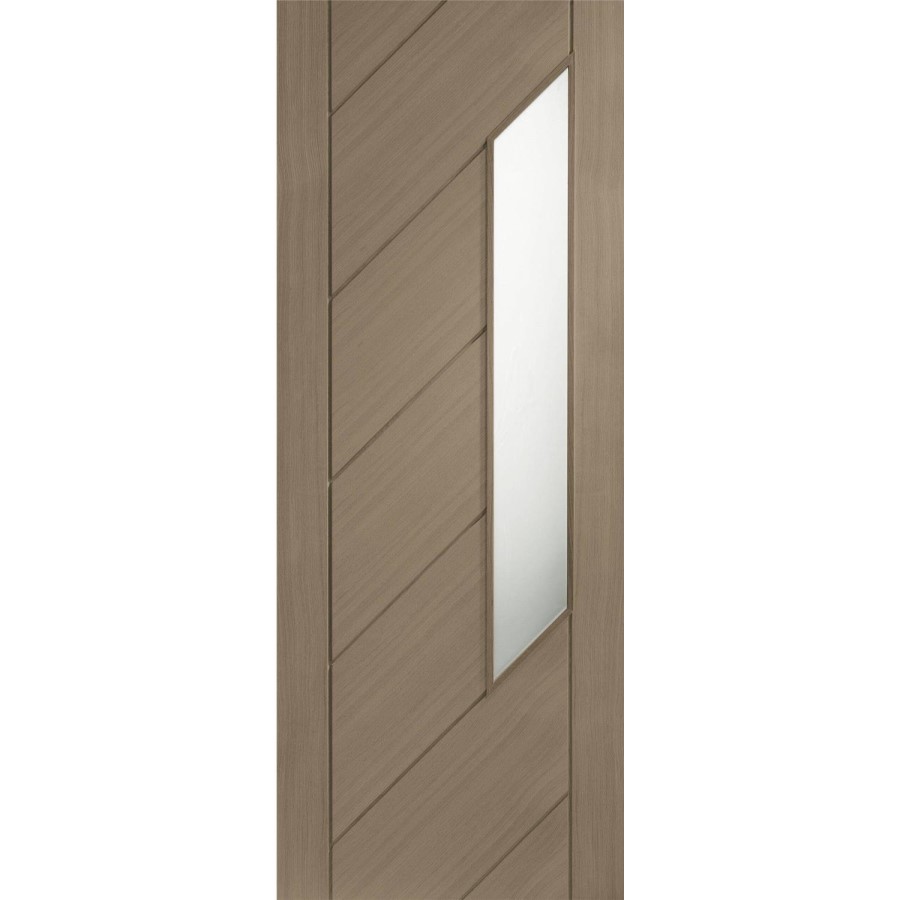 Internal Oak Monza with Obscure Glass - Unfinished, 2040 x 826 x 40 mm