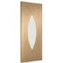 Internal Oak Glazed Door with Clear Glass - Unfinished - 2040 x 726 x 40mm - Pesaro - XL Joinery
