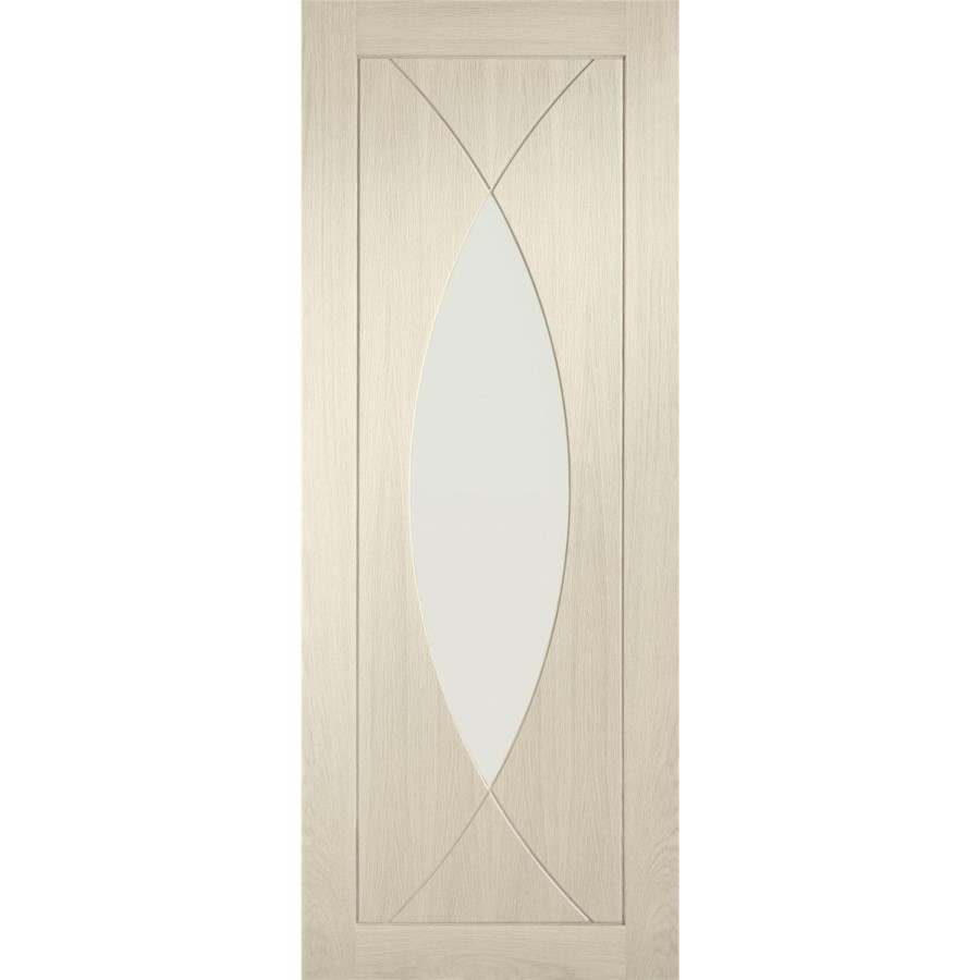 Internal Oak Glazed Door with Clear Glass - Unfinished - 2040 x 826 x 40mm - Pesaro - XL Joinery