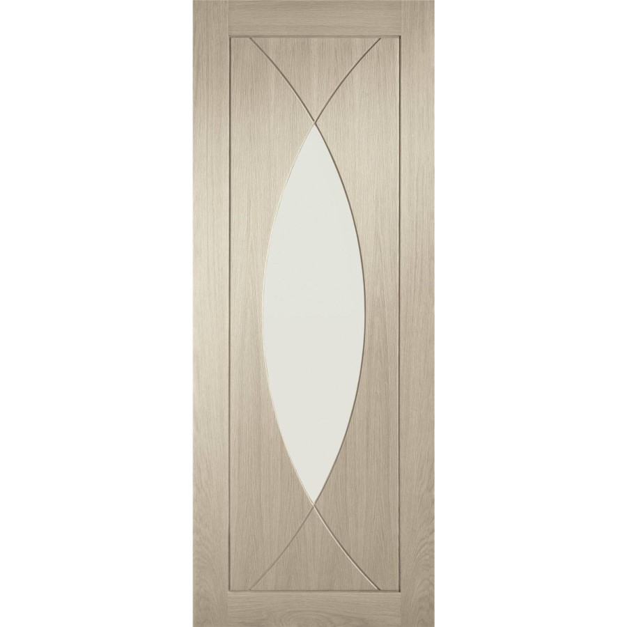 Internal Oak Glazed Door with Clear Glass - Unfinished - 2040 x 826 x 40mm - Pesaro - XL Joinery