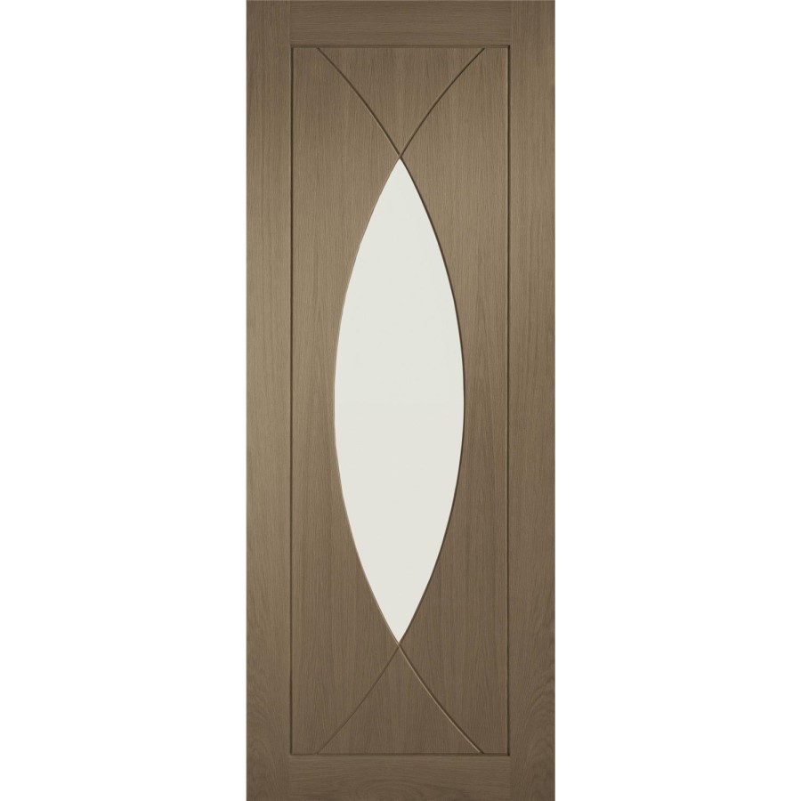 Internal Oak Glazed Door with Clear Glass - Unfinished - 2040 x 826 x 40mm - Pesaro - XL Joinery