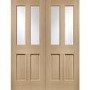 Internal Oak Malton Pair with Clear Bevelled Glass - Unfinished, 1981 x 1372 x 40 mm