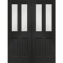 Internal Oak Malton Pair with Clear Bevelled Glass - Unfinished, 1981 x 1372 x 40 mm