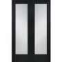 Internal Oak Pattern 10 Door Pair with Clear Glass - Unfinished, 1981 x 1220 x 40 mm