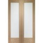 Internal Oak Pattern 10 Door Pair with Clear Glass - Unfinished, 1981 x 1220 x 40 mm