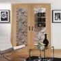 Internal Oak Pattern 10 Door Pair with Clear Glass - Unfinished, 1981 x 1220 x 40 mm