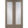 Internal Oak Pattern 10 Door Pair with Clear Glass - Unfinished, 1981 x 1220 x 40 mm