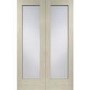 Internal Oak Pattern 10 Door Pair with Clear Glass - Unfinished, 1981 x 1220 x 40 mm
