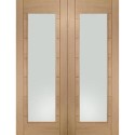 GOPPAL42 Internal Oak Fully-Glazed Rebated French Doors with Clear Glass - Unfinished - 1981 x 1067 x 40mm - Palermo - XL Joinery
