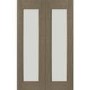 Palermo Internal Oak Rebated Door Pair with Clear Glass - Unfinished, 1981 x 1067 x 40 mm