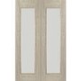 Palermo Internal Oak Rebated Door Pair with Clear Glass - Unfinished, 1981 x 1168 x 40 mm