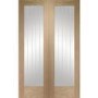 Internal Oak Suffolk Pattern 10 Pair with Clear Etched Glass - Unfinished, 1981 x 1168 x 40 mm