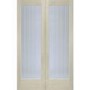 Internal Oak Suffolk Pattern 10 Pair with Clear Etched Glass - Unfinished, 1981 x 1168 x 40 mm