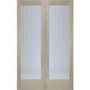 Internal Oak Suffolk Pattern 10 Pair with Clear Etched Glass - Unfinished, 1981 x 1168 x 40 mm