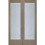 Internal Oak Suffolk Pattern 10 Pair with Clear Etched Glass - Unfinished, 1981 x 1524 x 40 mm