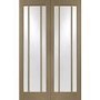Internal Oak Worcester Pair with Clear Glass - Unfinished, 1981 x 1168 x 40 mm