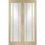Internal Oak Worcester Pair with Clear Glass - Unfinished, 1981 x 1168 x 40 mm