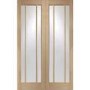 Internal Oak Worcester Pair with Clear Glass - Unfinished, 1981 x 1168 x 40 mm