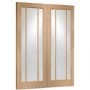 Internal Oak Worcester Pair with Clear Glass - Unfinished, 1981 x 1168 x 40 mm
