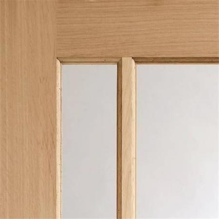 Internal Oak Worcester Pair with Clear Glass - Unfinished, 1981 x 1168 x 40 mm