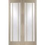 Internal Oak Worcester Pair with Clear Glass - Unfinished, 1981 x 1168 x 40 mm