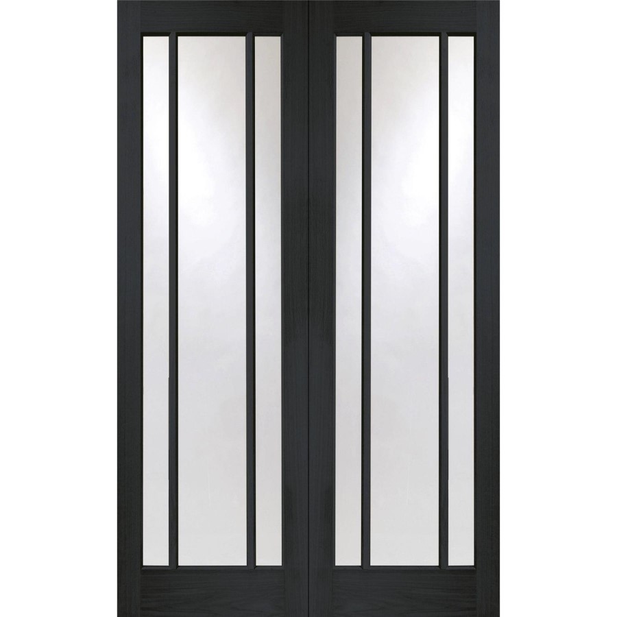 Internal Oak Glazed Rebated French Doors with Clear Glass - Unfinished - 1981 x 1372 x 40mm - Worcester - XL Joinery
