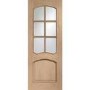 Internal Oak Riviera Door with Clear Bevelled Glass and Raised Mouldings - Unfinished, 1981 x 686 x 35 mm