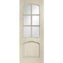 Internal Oak Riviera Door with Clear Bevelled Glass and Raised Mouldings - Unfinished, 1981 x 686 x 35 mm