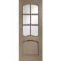 Internal Oak Riviera Door with Clear Bevelled Glass and Raised Mouldings - Unfinished, 1981 x 686 x 35 mm