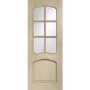 Internal Oak Riviera Door with Clear Bevelled Glass and Raised Mouldings - Unfinished, 1981 x 686 x 35 mm