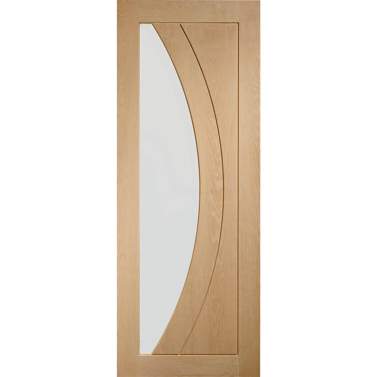 Xl Joinery Brown Internal Oak Glazed Door With Clear Glass - Unfinished - 1981 X 762 X 35Mm - Salerno